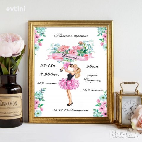 Детска /бебешка/ визитка с данни на детенцето и дизайн по Ваш избор, снимка 7 - Други - 28623694