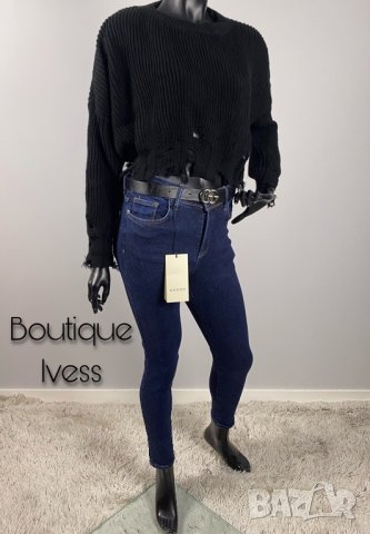 Дамски накъсан къс пуловер 5 цвята , снимка 7 - Блузи с дълъг ръкав и пуловери - 38669424