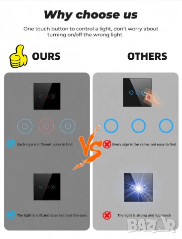 Сензорен ключ за осветление с 1 бутон, снимка 9 - Други - 39688014