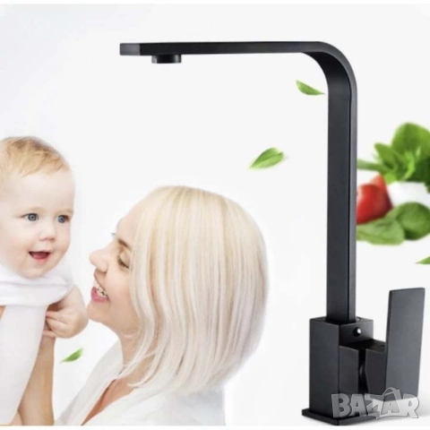 Едноръкохватков кухненски смесител, цвят черен мат, Top Ceramic, снимка 2 - Смесители - 52588622