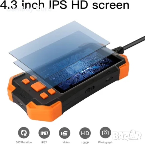 HD Индустриале  ендоскоп камера, 4,3" IPS LCD екран Камера за видео инспекция , снимка 2 - Друга електроника - 48500299