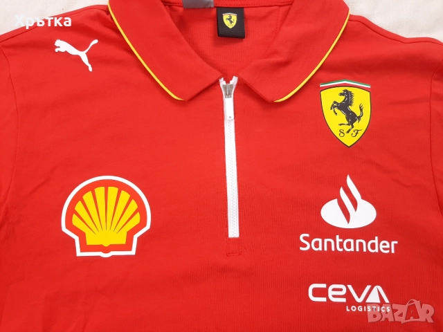Puma Scuderia Ferrari F1 Team - Оригинална мъжка тениска с яка, снимка 7 - Тениски - 52666417