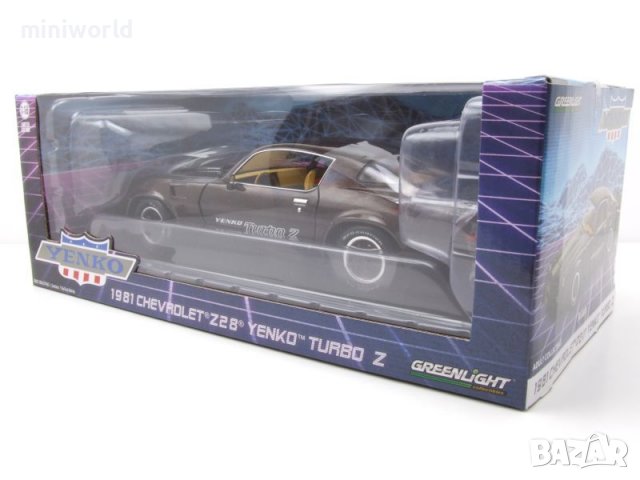 Chevrolet Z28 Yenko Turbo Z 1981 - мащаб 1:18 на Greenlight моделът е нов в кутия, снимка 11 - Колекции - 29494181