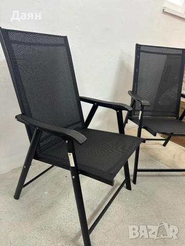 Комплект от 2 градински сгъваеми стола Yaheetech със стоманена рамка  , снимка 5 - Градински мебели, декорация  - 51986042