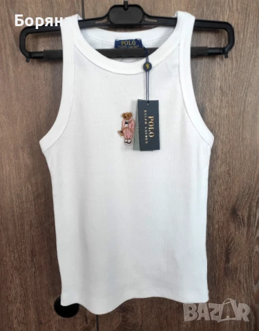 Polo Ralph Lauren нов дамски рипсен бял топ