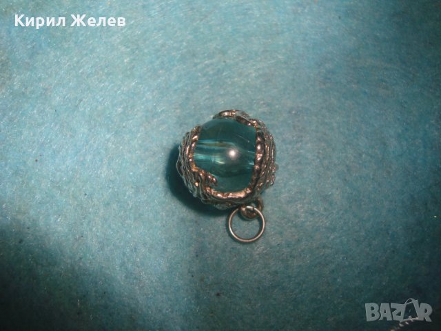 СТАР ПОСРЕБРЕН КРИСТАЛЕН БЕЛ ЕПОК АРТ ПЕНДАНТ МЕДАЛЬОН с ВЕНЕЦИАНСКО СТЪКЛО ТОПЧЕ МУРАНО 20806, снимка 15 - Антикварни и старинни предмети - 35642405