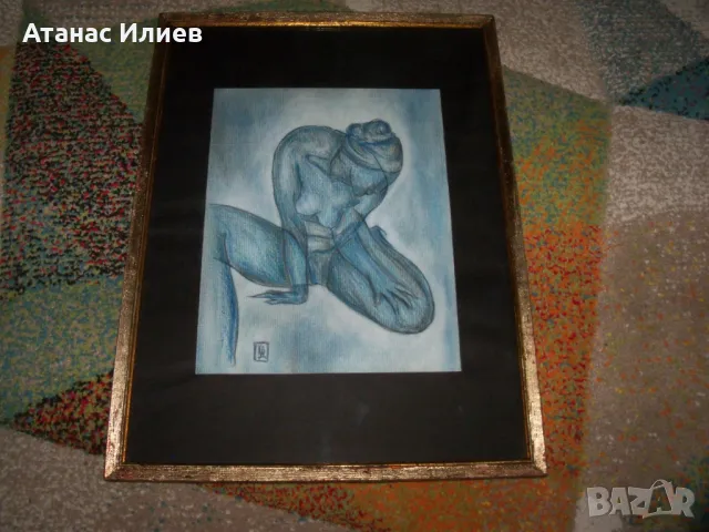 Красива картина "Голо тяло", графика, подписана, снимка 6 - Картини - 50059009