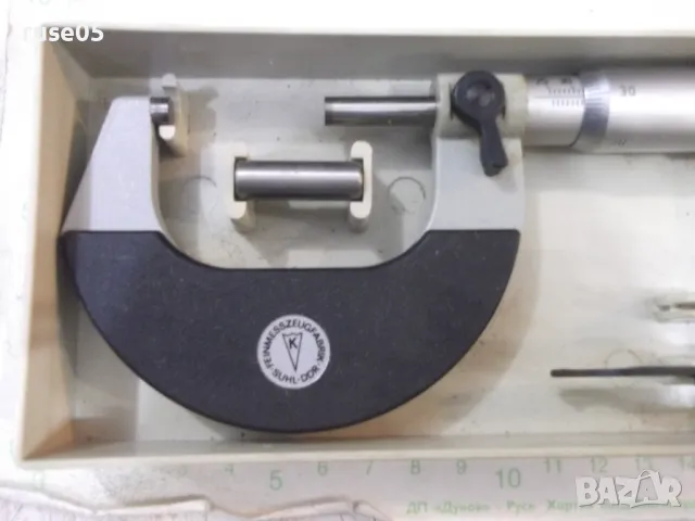Микрометър 25-50 мм от соца германски ( DDR - ГДР ) работещ, снимка 3 - Други инструменти - 47379959