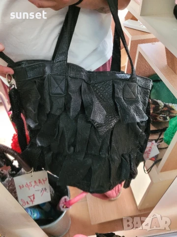 ЕСТЕСТВЕНА кожа голяма чанта рошава, ЕКСТРАВАГАНТНА!, снимка 2 - Чанти - 50655059