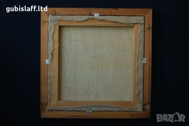 Стара картина, пейзаж, Б.Русенов, 1993 г., 48х48 см., снимка 4 - Картини - 34670583