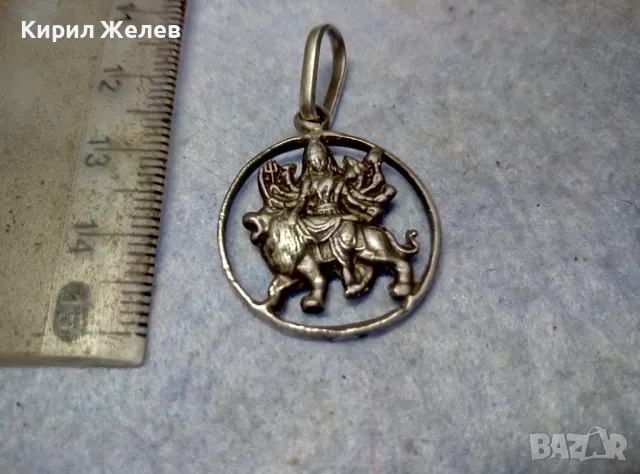 Durga Maa Vaishno Mata ТРАДИЦИОНЕН ХИНДУИСТКИ СРЕБЪРЕН ПЕНДАНТ СРЕБРО ВИСОКА ПРОБА РъчнаРАБОТА , снимка 10 - Антикварни и старинни предмети - 49733243