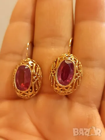 Руски златен комплект с рубини, снимка 9 - Бижутерийни комплекти - 47848835