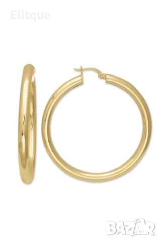 Дамски нежни обеци тип халка,изчистен модел,позлатено покритие, снимка 2 - Обеци - 52871178