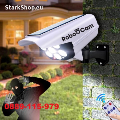 LED Соларна Лампа с Бутафорна Фалшива безжична Камера robocam, снимка 6 - IP камери - 33143024
