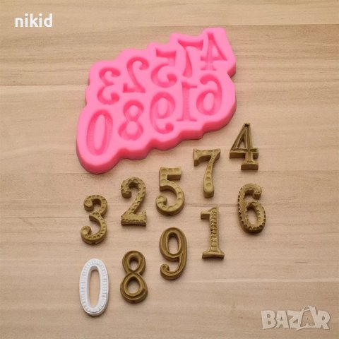 Едри числа цифри с релеф силиконов молд форма фондан шоколад гипс, снимка 2 - Форми - 38438427