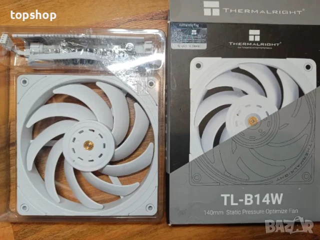НОВ Thermalright TL-B14W 140 мм вентилатор за компютър, 1500 об./мин. S-FDB лагер / бял, снимка 7 - Други - 50492707