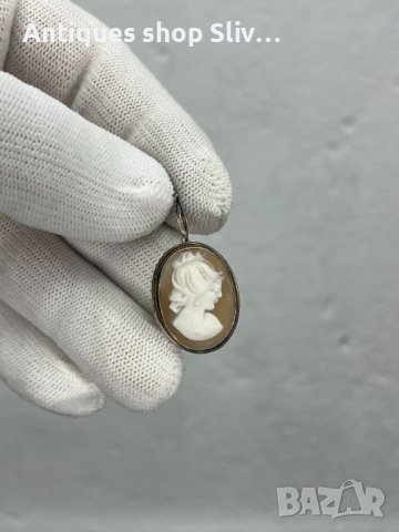 Немска сребърна брошка Камея. №4817, снимка 2 - Антикварни и старинни предмети - 43129529