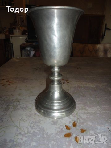 Испански калаен бокал чаша потир Pedraza Segovia, снимка 1 - Антикварни и старинни предмети - 43773909