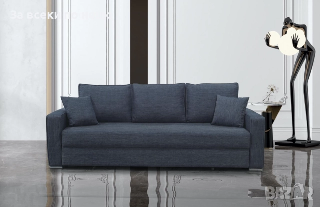 FLEXI диван 3-ка с ракла разтегателен сиво-син меланж Код P1511, снимка 4 - Дивани и мека мебел - 52339018