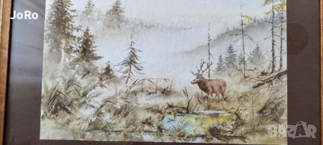 "Горско утро" прекрасен акварел , снимка 5 - Картини - 50558067