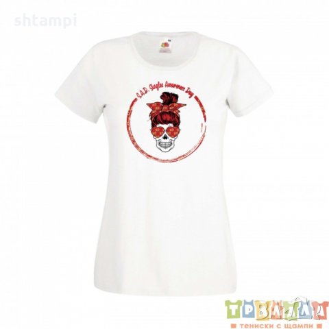 Дамска тениска Свети Валентин Valentines Day Skull Valentine's 6, снимка 5 - Тениски - 35621708