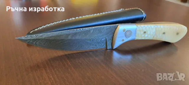 нож ръчна изработка дамаска стомана и камилска кост кания, снимка 15 - Ножове - 48085966