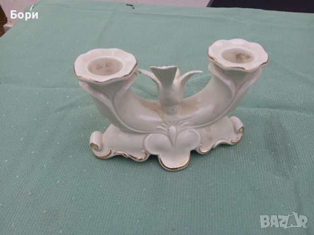 Стар порцелан свещник, снимка 5 - Декорация за дома - 36634859