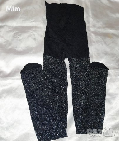 М/L Черен чорапогащник със сребрист брокат , снимка 6 - Бельо - 43844171