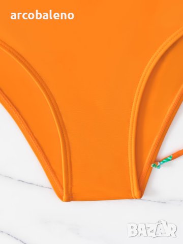 Дамски бански костюм с висока талия от три части с тропически принт, 3цвята , снимка 15 - Бански костюми - 40740064