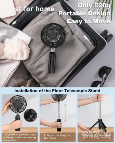  Преносим  вентилатор с LED светлина, 5000 W и 4 скорости, снимка 5 - Вентилатори - 50827970