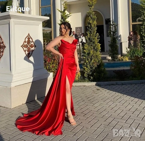 ⭐️Дълги сатенени рокли с цепка