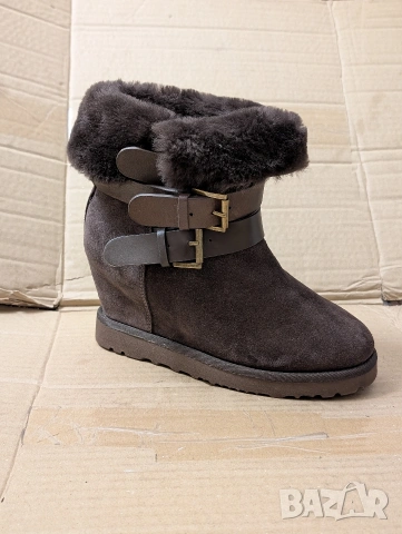 Ботуши / боти на платформа ASH Topo Suede Shearling Cuff Yes номер 37 ,5, снимка 1 - Дамски боти - 53329885