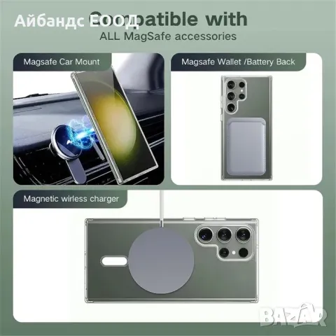 Силиконов калъф Magsafe за Samsung Galaxy S22/S23/S24/S25 Plus и Ultra, снимка 5 - Калъфи, кейсове - 49456827