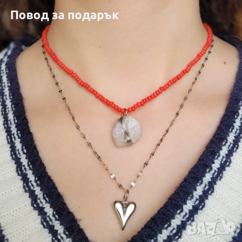 Колие от неръждаема стомана имквсрц за 8 март , снимка 4 - Колиета, медальони, синджири - 53580589