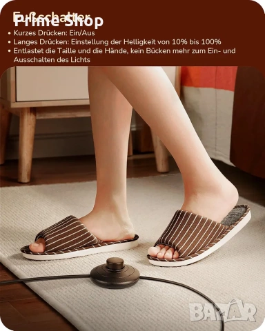 Златна LED подова лампа, димируема, 3000K, 146 см, снимка 8 - Лед осветление - 53484629