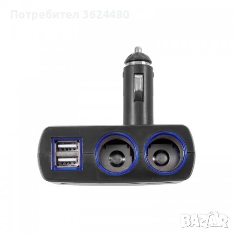 Светещ разклонител за запалка с 2 гнезда и 2 USB, снимка 5 - Аксесоари и консумативи - 39513787