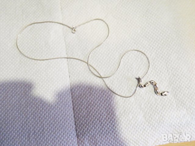 сребърен медальон, сребърно колие с красива змия и сребърно синджирче сребро, снимка 4 - Колиета, медальони, синджири - 25548235