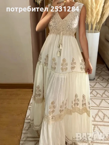 Нова Бохо рокля , Винтидж дълга рокля с дантела