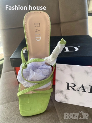 Сандали на ток Raid зелени кроко, снимка 2 - Сандали - 53072678