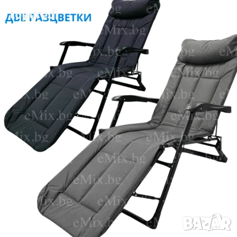 УСИЛЕН ШЕЗЛОНГ С МЕТАЛНА РАМКА И ДИШАЩ ПЛАТ, 178×67СМ, ДО 200КГ, снимка 1