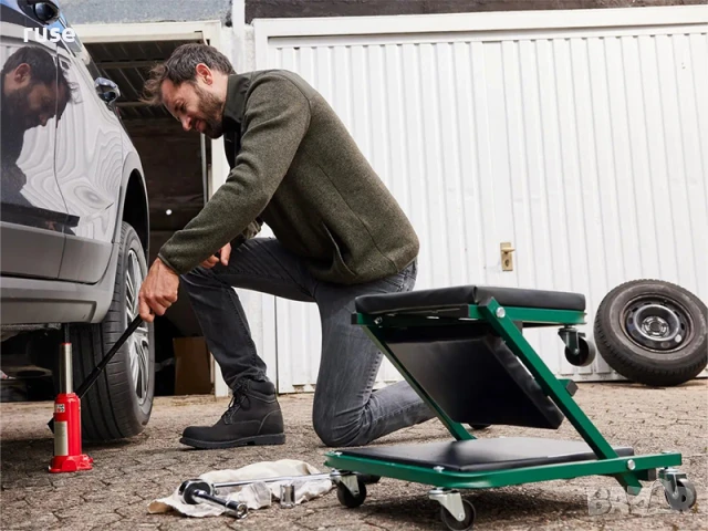 НОВИ! Сгъваема лежанка 2в1 работен стол автолежаанка Parkside, снимка 6 - Други инструменти - 50595410