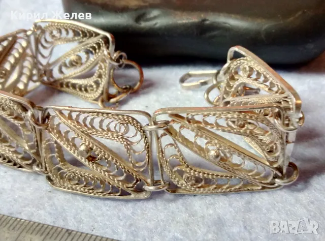 СТАРИННА ПРЕКРАСНА ФИЛИГРАННА СРЕБЪРНА ГРИВНА СРЕБРО ВИСОКА ПРОБА РЪЧНА МАЙСТОРСКА ФИНА РАБОТА 47954, снимка 2 - Антикварни и старинни предмети - 48476776