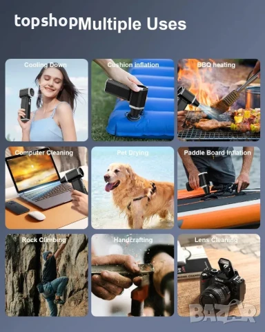 Прахосмукачка със сгъстен въздух, супер мощен 180 000 RPM турбовентилатор, безстепенно регулиране, снимка 8 - Прахосмукачки - 50578049