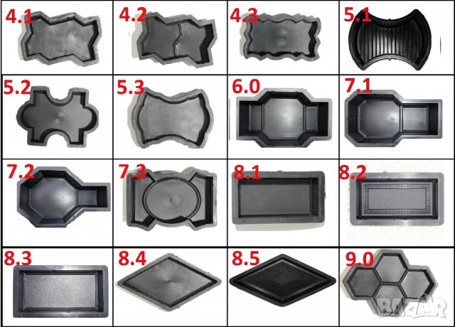 Калъпи/форми на унипаваж за производство на изделия от бетон, снимка 2 - Облицовки - 22702721