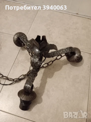 Стар полюлей от ковано желязо троен колекция, снимка 3 - Антикварни и старинни предмети - 50646181