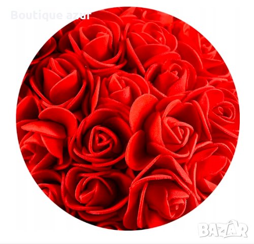 Мече изработено от рози с панделка, 25см, цвят: червен  , снимка 1 - Други стоки за дома - 43766110