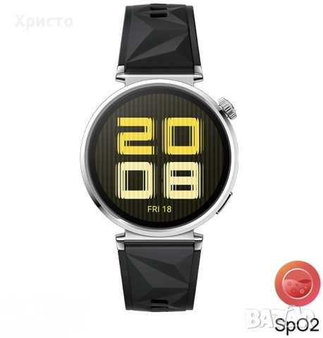 НОВ!!! Дамски смарт часовник Huawei Watch GT 5, 41mm, Black Fluoroelastomer Strap