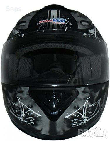 Каска за мотор ProtectWear, черно/сиво, street design S,M,L,XL , снимка 6 - Аксесоари и консумативи - 36629692