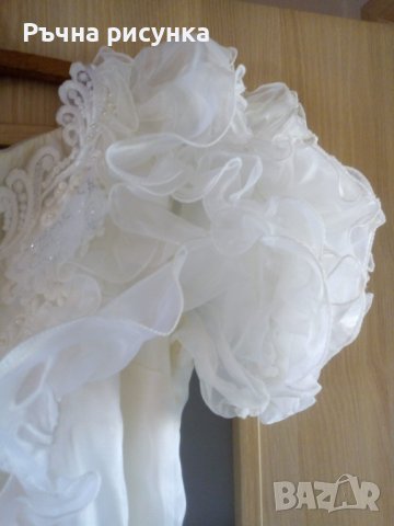 Булчинска рокля размер С ,с обръч, снимка 8 - Сватбени рокли - 37612240