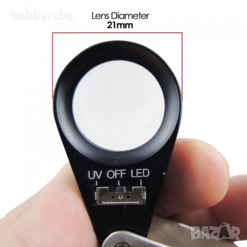 Бижутерска мини лупа с 20 кратно оптично увеличение с LED и UV светлина, снимка 6 - Други инструменти - 21706045